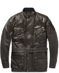 Belstaff Panther Slim Fit Belted Leather Jacket