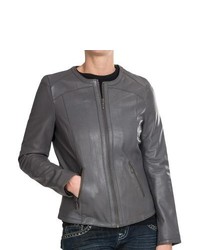 Scully Lamb Leather Jacket Grey