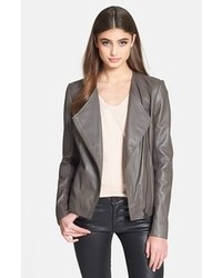 Trouve Collarless Leather Jacket