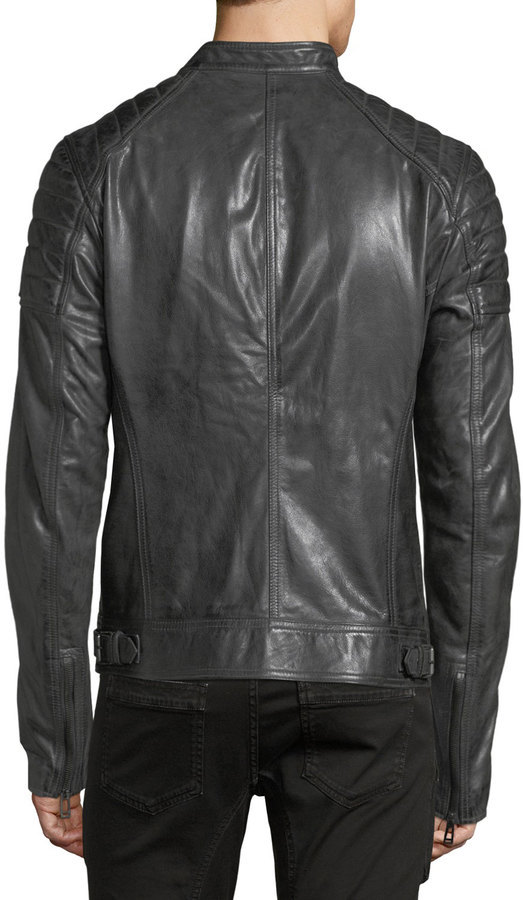 Belstaff Weybridge Leather Cafe Racer Jacket, $1,695 | Neiman Marcus ...