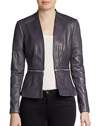 Rebecca Taylor Zip Detailed Leather Jacket