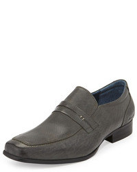 Charcoal Leather Loafers