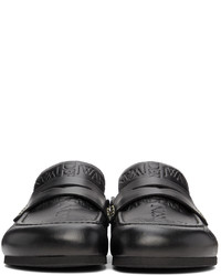 JW Anderson Black Leather Logo Mule Loafers