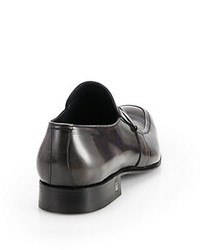 Versace Collection Leather Side Bit Loafers