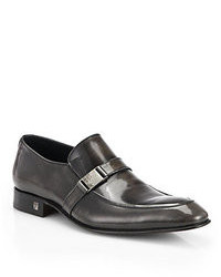 Versace Collection Leather Side Bit Loafers