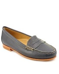GH Bass & Co Viviana Blue Wide Leather Loafers Shoes