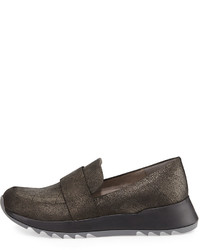 Eileen Fisher Leather Penny Loafer Trainer Mica