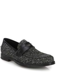 Jimmy Choo Speckled Leather Penny Loafers