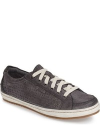 Charcoal Leather Low Top Sneakers