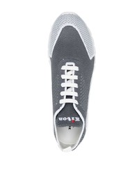 Kiton Logo Embroidered Low Top Sneakers