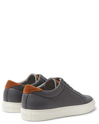 Brunello Cucinelli Suede Trimmed Full Grain Leather Sneakers