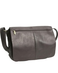 Charcoal Leather Messenger Bag