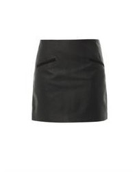 Charcoal Leather Mini Skirt