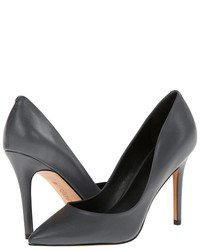 Charcoal Leather Pumps