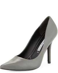 Charles David Sway Ii Leather Pointed Toe Pump Gray