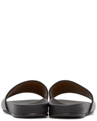 Marc Jacobs Black Leather Slip On Sandals