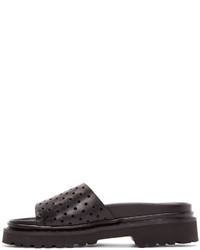 Calvin Klein Collection Black Perforated Sandals
