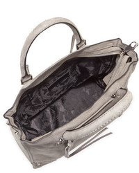 Rebecca Minkoff Regan Nubuck Leather Satchel Bag Charcoal