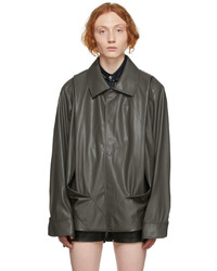 Feng Chen Wang Black Faux Leather Jacket