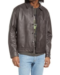 Closed Worker Leather Jacket In Dark Nickel At Nordstrom
