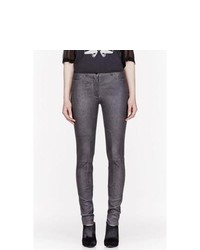 T by Alexander Wang Grey Distressed Leather Riding Pants