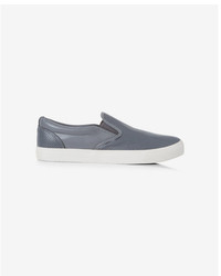 Express Gray Perforated Slip On Sneaker
