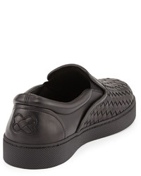 Bottega Veneta Woven Leather Slip On Sneaker