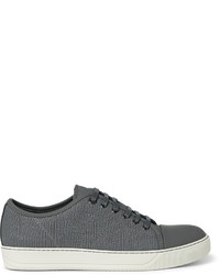 Lanvin Cap Toe Textured Leather Sneakers