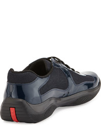 Prada Linea Rossa Punta Ala Patent Sneaker Blue