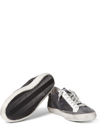 Golden Goose Deluxe Brand Superstar Distressed Leather Nubuck And Canvas Sneakers