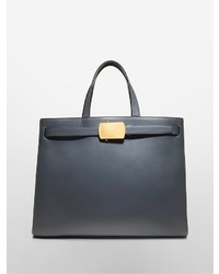 Calvin Klein Calf Large Tote With Roller Buckle