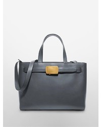 Calvin Klein Calf Small Tote With Roller Buckle