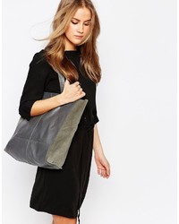 Warehouse Leather And Suede Shopper Bag