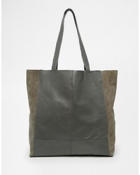 Warehouse Leather And Suede Shopper Bag