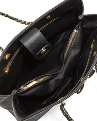 Salvatore Ferragamo Melike Leather Bow Tote Bag Black