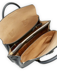 MCM Milla Large Leather Tote Bag Phantom Gray