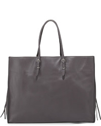 Balenciaga Papier A4 Leather Zip Trim Tote Bag Gray