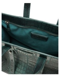 Orciani Petra Croc Embossed Calfskin Leather Tote Grey