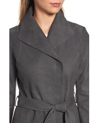 Elie Tahari Jacqueline Belted Leather Trench Coat