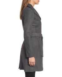 Elie Tahari Jacqueline Belted Leather Trench Coat