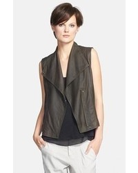 Charcoal Leather Vest