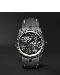 Roger Dubuis Excalibur Automatic Skeleton 42mm Titanium And Leather Watch Ref No Dbex0726