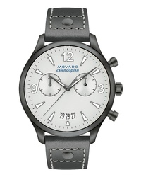 Movado Heritage Calendoplan Chronograph Leather Watch