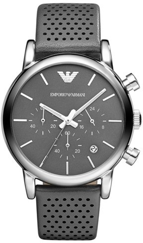 Emporio Armani Perforated Leather Strap Watch 41mm, $225 | Nordstrom |  Lookastic