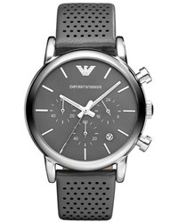 Emporio Armani Perforated Leather Strap Watch 41mm