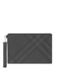 Burberry London Check And Leather Zip Pouch
