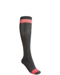 Goodhew Stripe Knee High Socks Merino Wool Over The Calf Blacklight Greycharcoal