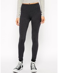 Asos Collection High Waisted Leggings In Charcoal Marl