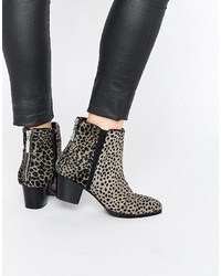 Charcoal Leopard Ankle Boots