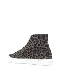 Saint Laurent Leopard Print Malibu High Top Sneakers